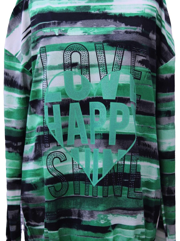 Top Secret Langarm Shirt - grün/schwarz 220911155 front